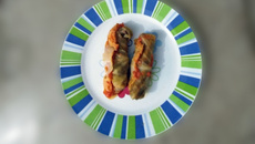 Charuto de carne com barbecue