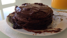 Pancake de chocolate com coco