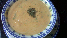 Creme de abóbora com manjericão