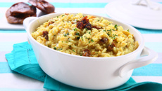 Risoto ao curry com figo em passa