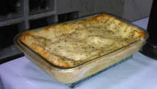 Lasanha de frango e queijo