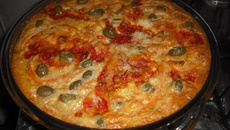 Frigideira de bacalhau com repolho