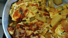 Receita rápida de omelete com batatas