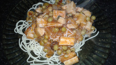 Macarrão ao molho de palmito