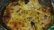 Coxas de frango com batatas e maionese