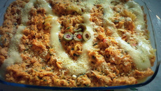 Macarrão ao molho branco de bacalhau