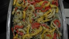 Salada de berinjela e pimentão