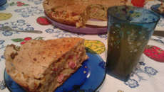 Torta rápida de queijo e presunto