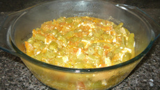 Vagem com ovos e tomates