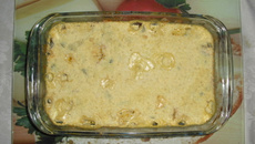 Berinjela ao creme de leite e queijo