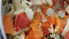 Peixe com abóbora madura