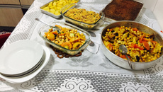 Bacalhau com grão de bico