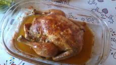 Frango assado recheado