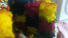 Bolo xadrez colorido