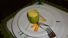 Entrada de abobrinha com brócolis e palmito