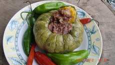 Minimoranga recheada com carne seca