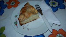 Bolo delicioso de maçã e bananas