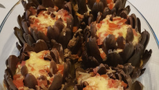 Alcachofra com carne moída