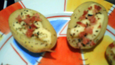 Batatas recheadas com catupiry e peito de peru