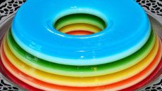 Gelatina cremosa e colorida