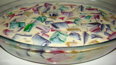 Gelatina colorida sem carboidrato