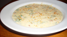 Sopa creme de milho e bacon