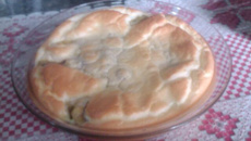 Souflé de cação ao creme de aveia com alecrim