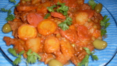 Carne com calabresa e cenoura