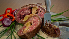 Picanha invertida recheada em crostata