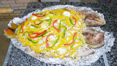 Dourado Aberto Recheado na Grelha