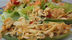 Falsa barquinha de abobrinha recheadas com frango