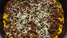 Omelete de aveia com carne moída