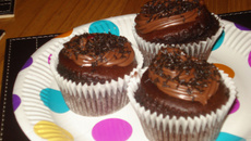 Cupcake amanteigado de chocolate com Nutella