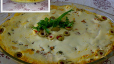 Torta de bacalhau e palmito