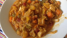 Sopa de arroz integral
