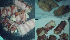 Pão com ovo enrolado