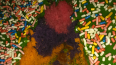 Bolo arco-íris prático