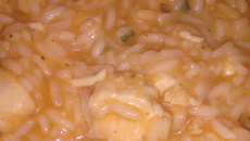 Risoto de frango com queijo