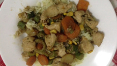 Frango "quadriculado" com quiabo