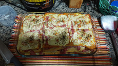 Cachorro-quente de pão de forma ao forno