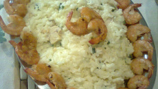 Arroz cremoso com camarões