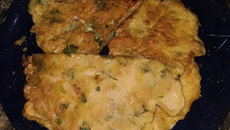 Omelete com farinha de mandioca
