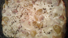 Frango ao creme de queijo com batatas