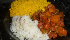 Cortadinho de abóbora e quiabo