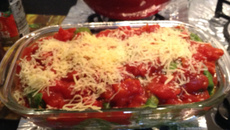 Panqueca de espinafre com recheio de palmito