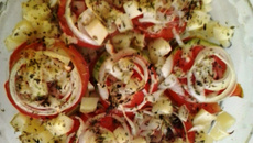 Torre de legumes gratinados