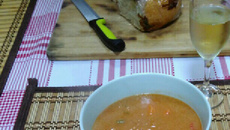 Sopa de camarão com tambaqui