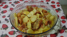 Frango assado com batata