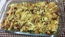 Canelone de abobrinha ao molho branco e bacon