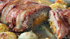 Rolo de carne com batata doce